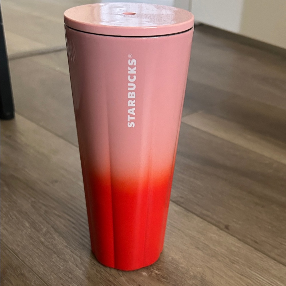 Starbucks Pink and Red Ombre Stainless Travel Cup